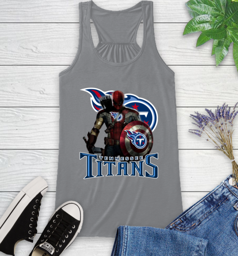 NFL Captain America Thor Spider Man Hawkeye Avengers Endgame Football Tennessee Titans Racerback Tank 5