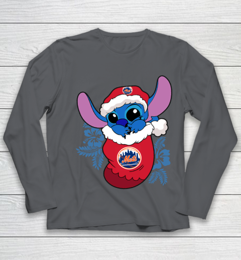 New York Mets Christmas Stitch In The Sock Funny Disney MLB Youth Long Sleeve 8