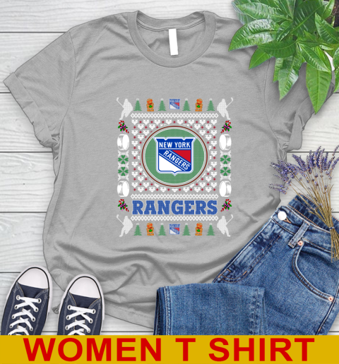 New York Rangers Merry Christmas NHL Hockey Loyal Fan Women's T-Shirt 5