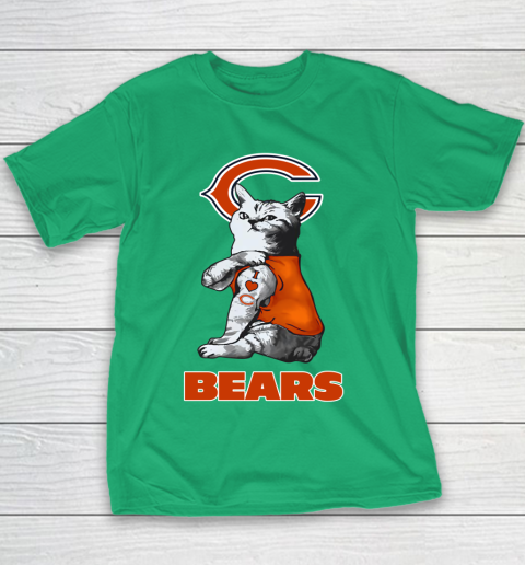 NFL Football My Cat Loves Chicago Bears Youth T-Shirt 3