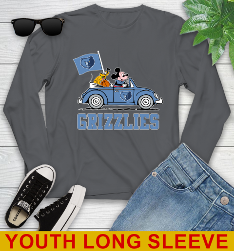 NBA Basketball Memphis Grizzlies Pluto Mickey Driving Disney Shirt Youth Long Sleeve 9