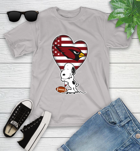 Arizona Cardinals NFL Football The Peanuts Movie Adorable Snoopy Youth T-Shirt 12