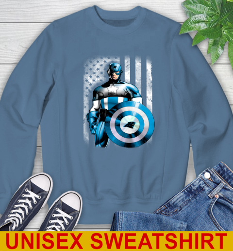 Carolina Panthers NFL Football Captain America Marvel Avengers American Flag Shirt Sweatshirt 10