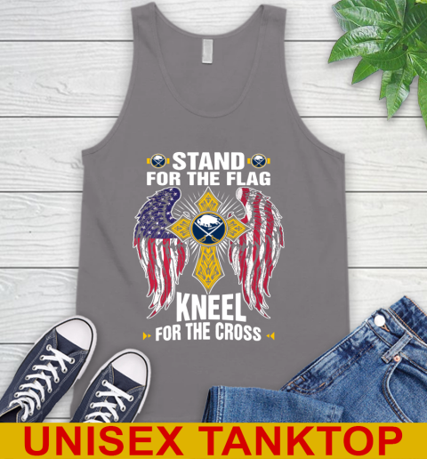 NHL Hockey Buffalo Sabres Stand For Flag Kneel For The Cross Shirt Tank Top 6