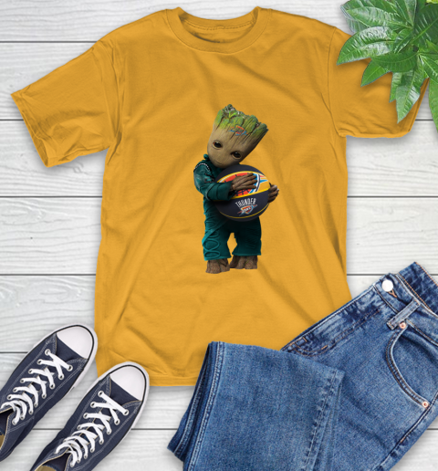 NBA Groot Guardians Of The Galaxy Basketball Sports Oklahoma City Thunder T-Shirt 3