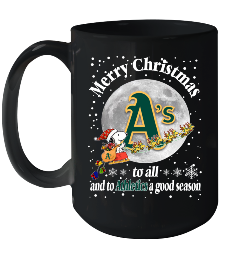 Oakland Athletics Merry Christmas To All And To Athletics A Good Season MLB Baseball Sports Ceramic Mug 15oz