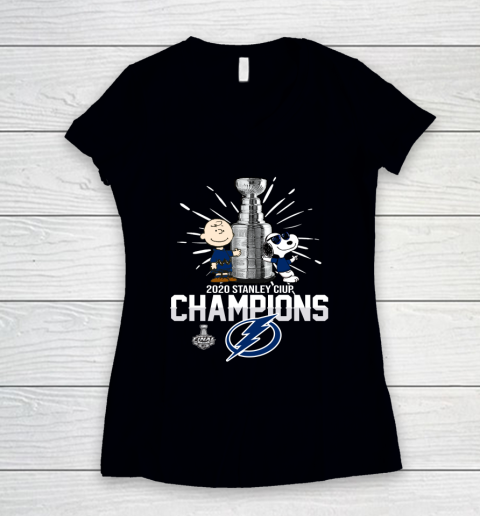 2020 Stanley Cup Champion Tampa Bay Lightning Snoopy Women's V-Neck T-Shirt