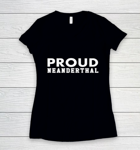 Proud American Neandertha Women's V-Neck T-Shirt