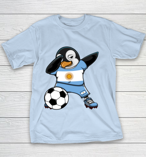 Dabbing Penguin Argentina Soccer Fans Jersey Football Lovers Youth T-Shirt 4