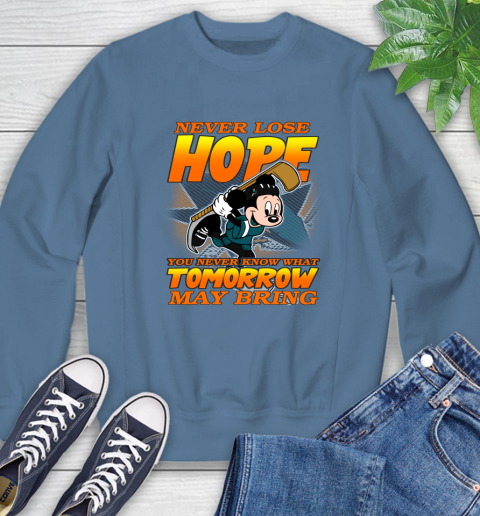 San Jose Sharks NHL Hockey ootball Mickey Disney Never Lose Hope Sweatshirt 8