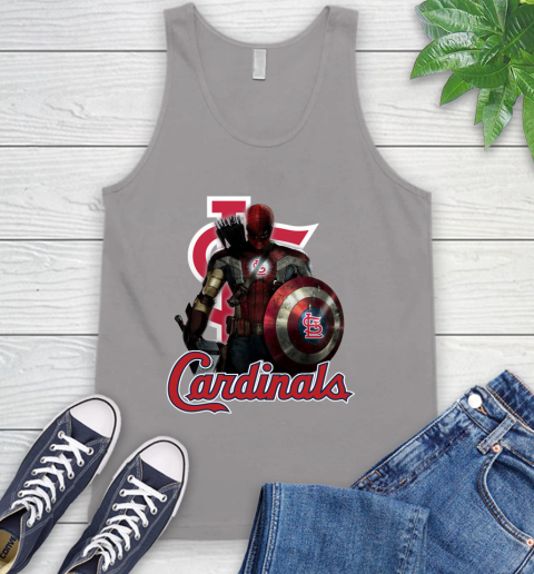 MLB Captain America Thor Spider Man Hawkeye Avengers Endgame Baseball St.Louis Cardinals Tank Top 4