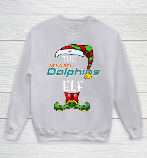 Miami Dolphins Christmas ELF Funny NFL Youth Sweatshirt 3
