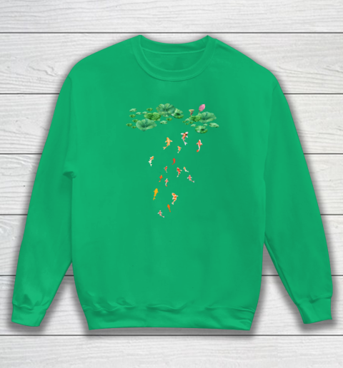 Watercolor Japanese Koi Fish Goldfish Lily Pad Lotus Leaf Shirt Sweatshirt 4