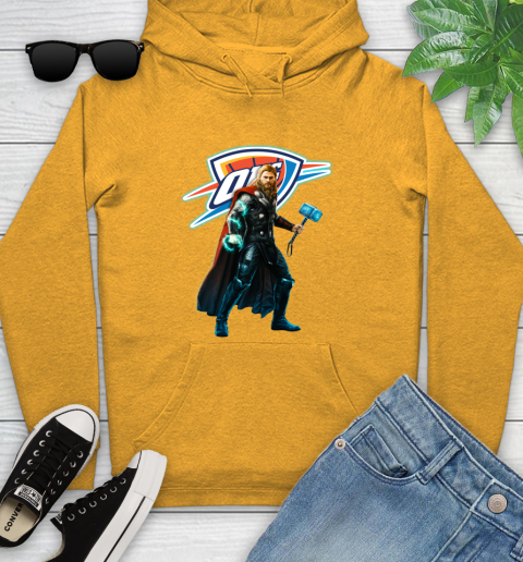 NBA Thor Avengers Endgame Basketball Oklahoma City Thunder Youth Hoodie 3