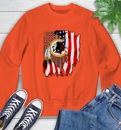 Washington Redskins NFL Football American Flag Sweatshirt 3
