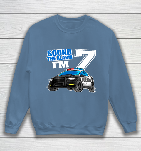 Kids Police Car 7th Birthday Shirt Boy 7 Cop Policeman Officer 7 Year Old Sweatshirt 6