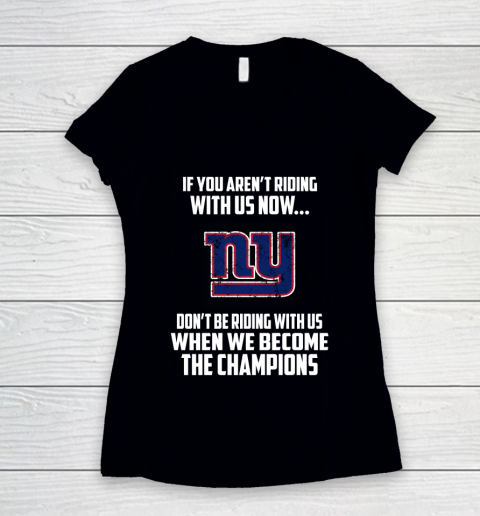 NFL New York Giants Football We Become The Champions Women's V-Neck T-Shirt