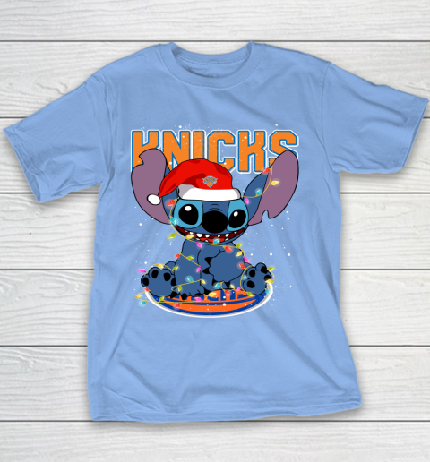 New York Knicks NBA noel stitch Basketball Christmas Youth T-Shirt 7
