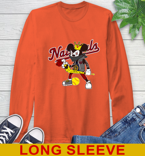Washington Nationals MLB Baseball Mickey Peace Sign Sports Long Sleeve T-Shirt 5