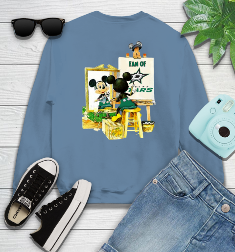NHL Hockey Dallas Stars Mickey Drawing Shirt 33