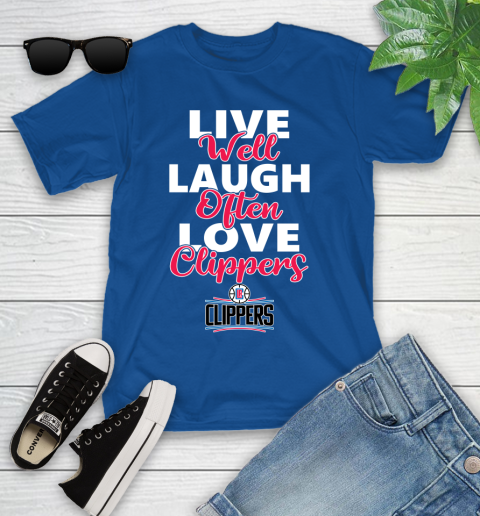 NBA Basketball LA Clippers Live Well Laugh Often Love Shirt Youth T-Shirt 10