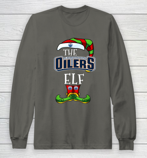 Edmonton Oilers Christmas ELF Funny NHL Long Sleeve T-Shirt 5