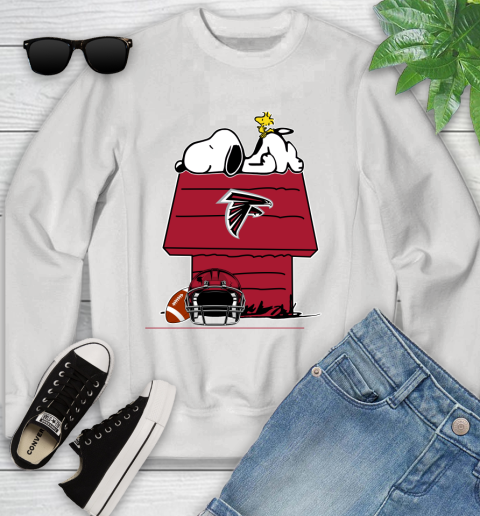 Atlanta Falcons NFL Football Snoopy Woodstock The Peanuts Movie Youth Sweatshirt