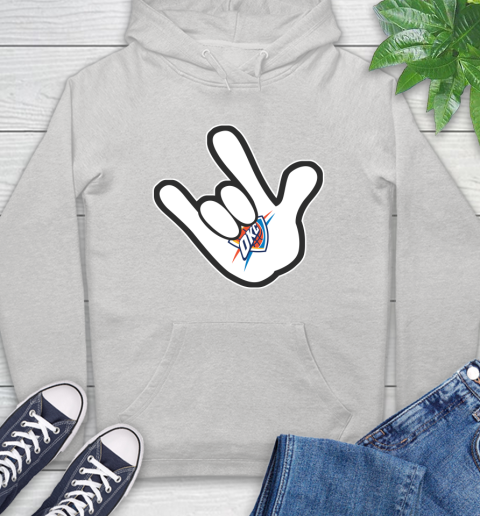 Oklahoma City Thunder NBA Basketball Mickey Rock Hand Disney Hoodie