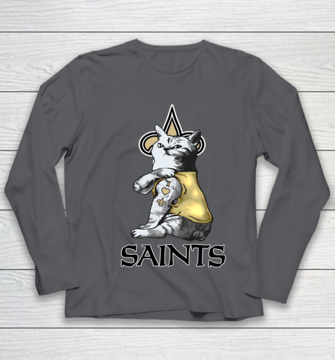NFL Football My Cat Loves New Orleans Saints Youth Long Sleeve 6