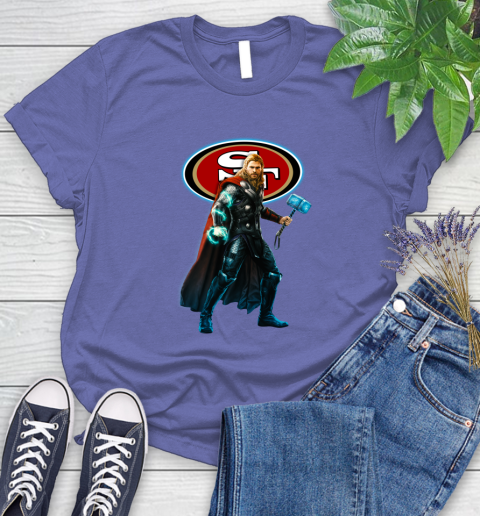 NFL Thor Avengers Endgame Football San Francisco 49ers Women's T-Shirt 11