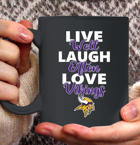 NFL Football Minnesota Vikings Live Well Laugh Often Love Shirt Ceramic Mug 15oz