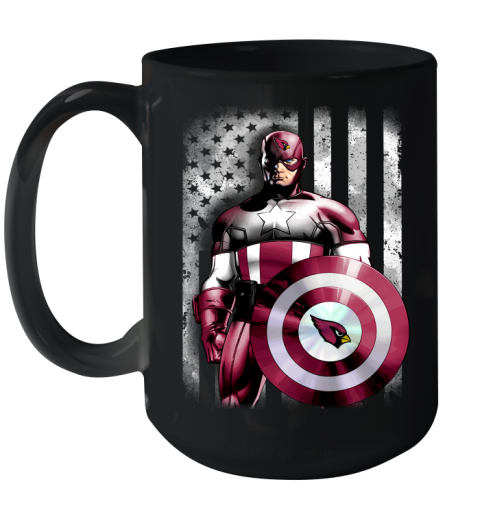 Arizona Cardinals NFL Football Captain America Marvel Avengers American Flag Shirt Ceramic Mug 15oz