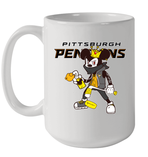 Pittsburgh Penguins NHL Hockey Mickey Peace Sign Sports Ceramic Mug 15oz