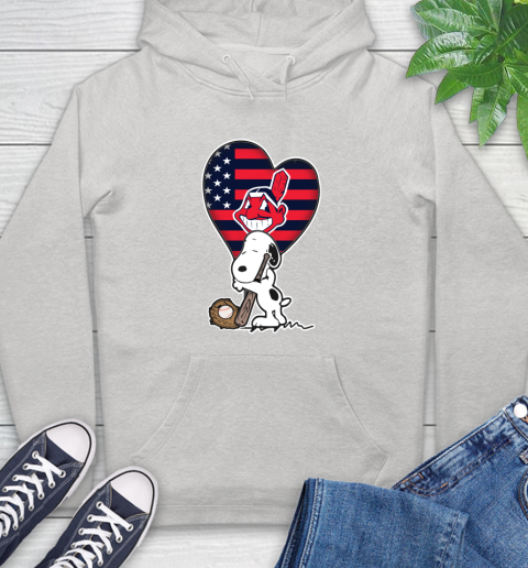 Cleveland Indians MLB Baseball The Peanuts Movie Adorable Snoopy Hoodie