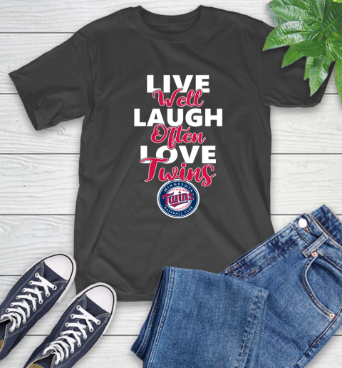 MLB Baseball Minnesota Twins Live Well Laugh Often Love Shirt T-Shirt