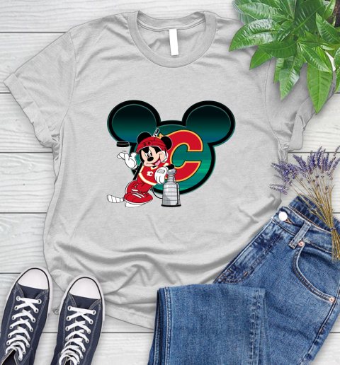 NHL Calgary Flames Stanley Cup Mickey Mouse Disney Hockey T Shirt Women's T-Shirt