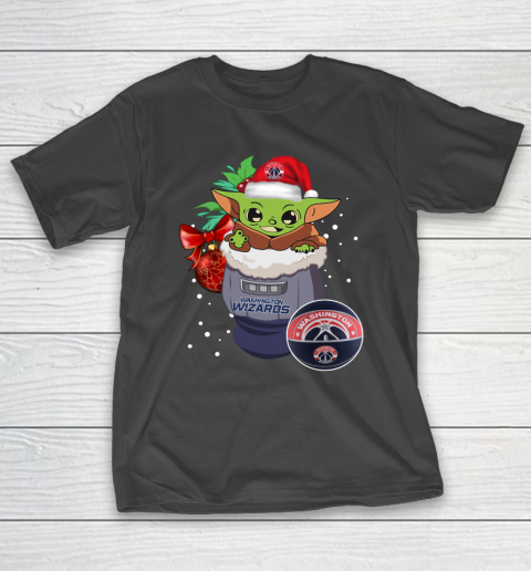Washington Wizards Christmas Baby Yoda Star Wars Funny Happy NBA T-Shirt 2