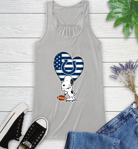 Indianapolis Colts NFL Football The Peanuts Movie Adorable Snoopy Racerback Tank