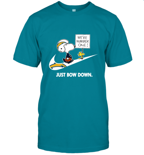 nfl Los Angeles Chargers Are Number One – nike Just Bow Down Snoopy ezaq los angeles chargers are number one ndash just bow dow classic t shirt 2 front tropical blue