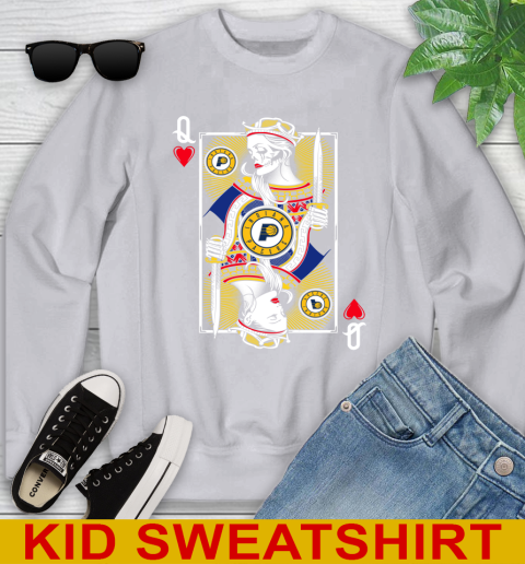 NBA Basketball Indiana Pacers The Queen Of Hearts Card Shirt Youth Sweatshirt 3