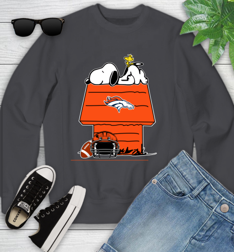 Denver Broncos NFL Football Snoopy Woodstock The Peanuts Movie Youth Sweatshirt 6