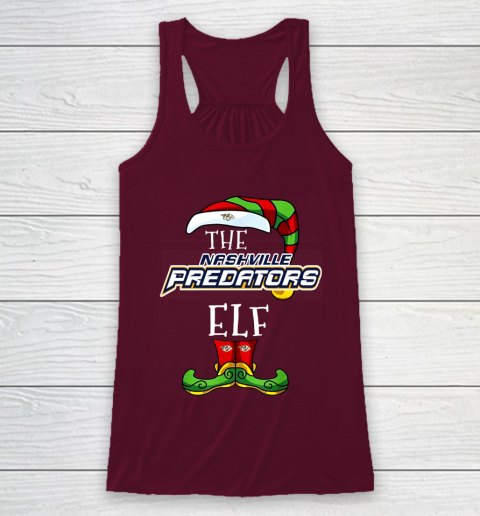 Nashville Predators Christmas ELF Funny NHL Racerback Tank 2