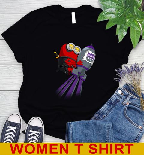 NBA Basketball Sacramento Kings Deadpool Minion Marvel Shirt Women's T-Shirt