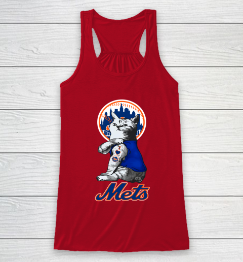 MLB Baseball My Cat Loves New York Mets Racerback Tank 4