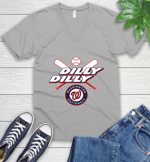 MLB Washington Nationals Dilly Dilly Baseball Sports V-Neck T-Shirt 4
