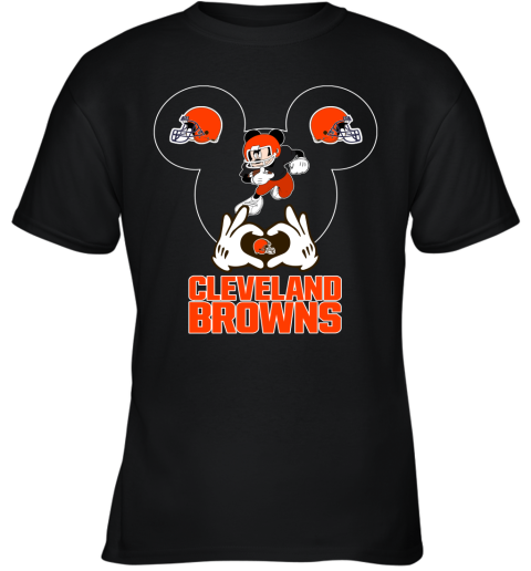 I Love The Browns Mickey Mouse Cleveland Browns Youth T-Shirt