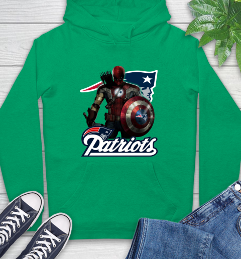 NFL Captain America Thor Spider Man Hawkeye Avengers Endgame Football New England Patriots Hoodie 8