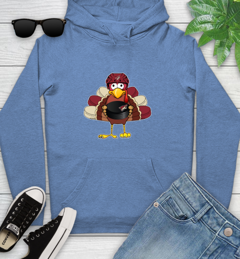 Arizona Coyotes Turkey Thanksgiving Day Youth Hoodie 12
