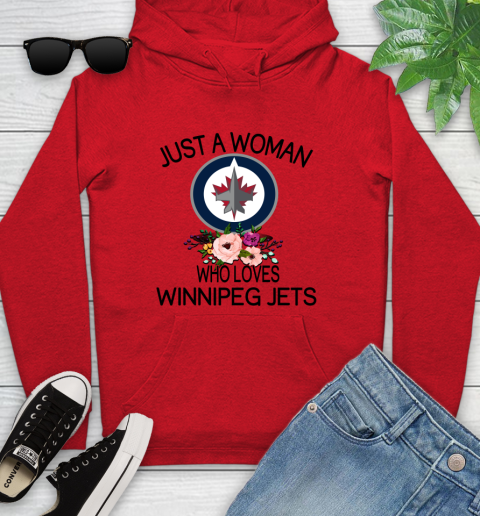 NHL Just A Woman Who Loves Winnipeg Jets Hockey Sports Youth Hoodie 7