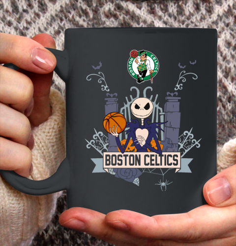 NBA Boston Celtics Basketball Jack Skellington Halloween Ceramic Mug 11oz 2
